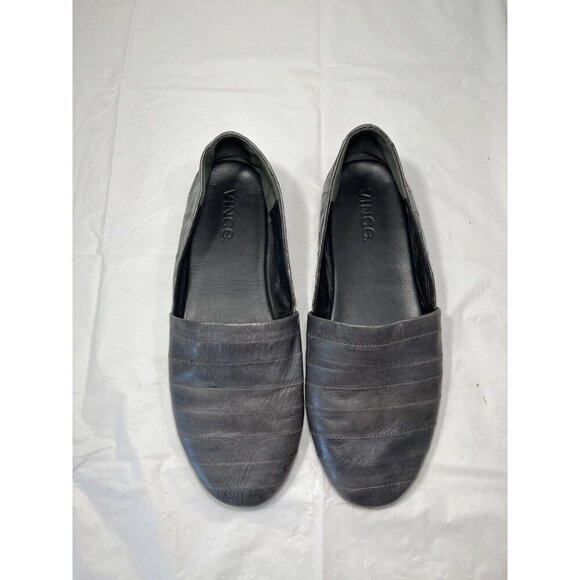 Vince Bogart grey Leather Flat Slide Slip-on $225 Size 8 - Picture 1 of 14